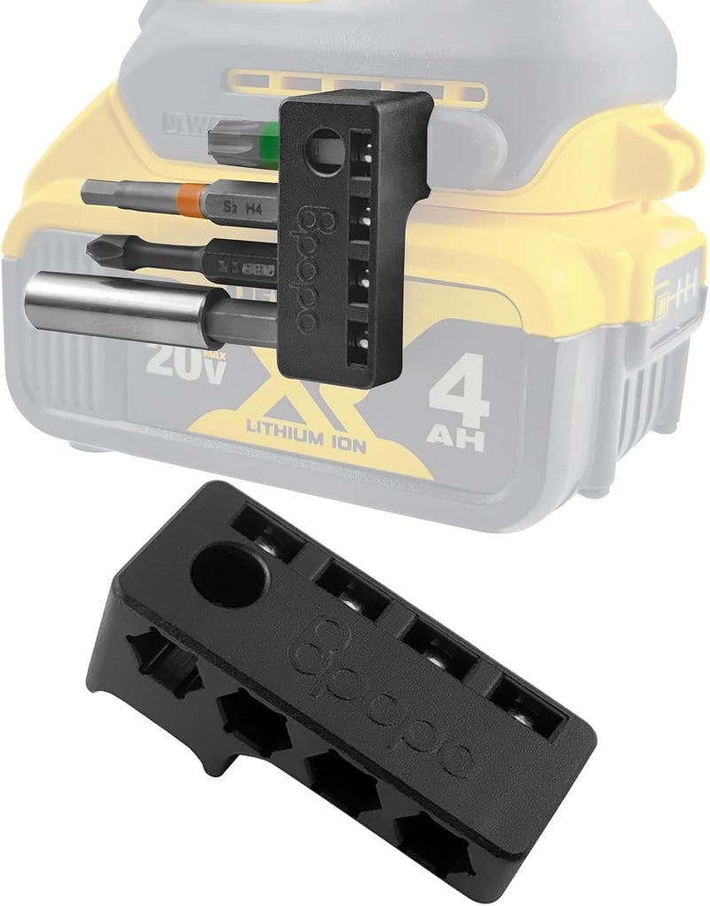 BPOPO Magnetic 1/4-Inch Hex Bit Holders Fit for Dewalt Wrox Cordless Impacts Screwdrivers,Powerful Magnet Drill Bit Holster Sleeve Organizer, Hex Screw Bit Storage on side of Power Drill,Left Side - Image 1